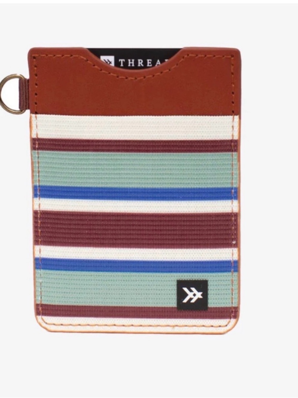 Thread Vertical Wallet RFID Genuine Leather w/ D-Ring NWT
